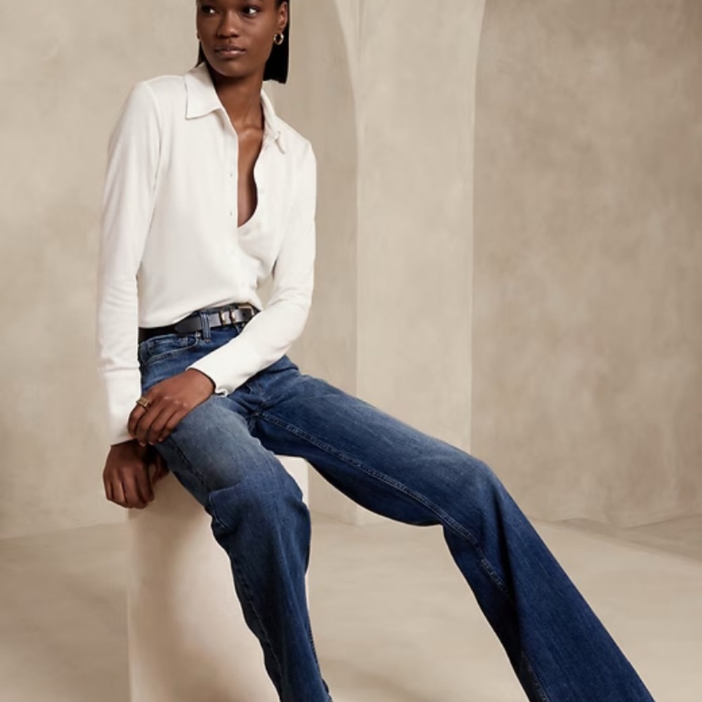 BRAND NEW Banana Republic Ivory Polo Shirt